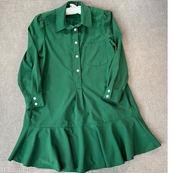 Tuckernuck Dresses & Skirts - Tuckernuck Royal Pine Callahan Dress Green Flounce Hem Shirt Mini XS NWOT